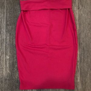 NWOT Bebe Hot Pink Midi Skirt